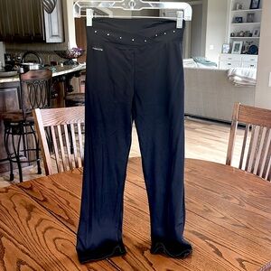 Black Flowy Leggings Pants Crossover Waist Freestyle Girls Medium